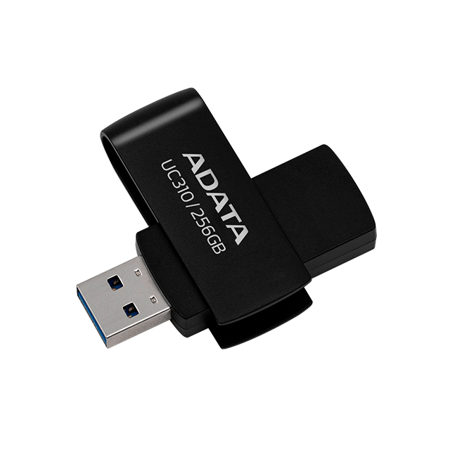 Memoria USB Adata UC310, 256GB, USB 3.2, 100 MB/s, Negro – UC310-256G-RBK