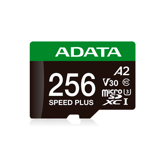 Tarjeta de Memoria MicroSD ADATA Speed Plus, 256GB, Clase 10, UHS-I, U3, V30, A2, con Adaptador – UD256GUI3V30A2SP-RA1