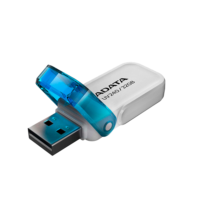 Memoria USB Adata UV240, 32GB, USB-A 2.0, Blanco - AUV240-32G-RWH