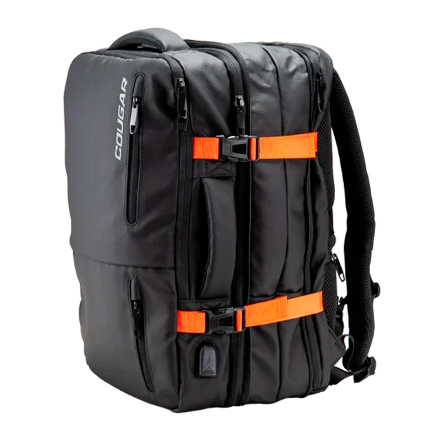Mochila COUGAR Vanguard para Laptop de hasta 17.3", 25–30 L Expandible, Resistente al Agua, Ergonómica, Puerto USB-A, Negro – 3MVANNXB.0001