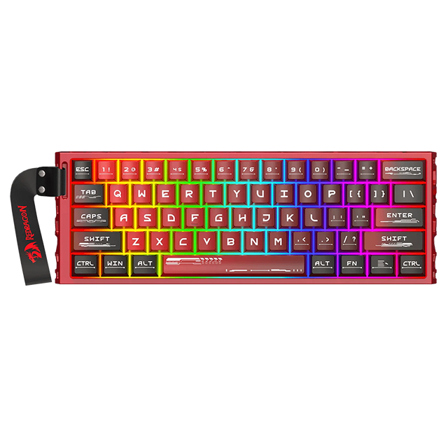 Teclado Gaming Magnético Redragon Venom K753 Red, 60%, 61 Teclas, UltraMag Hall Effect, Rapid Trigger, 8000 Hz, Aluminio CNC, RGB – K753-RGB-M