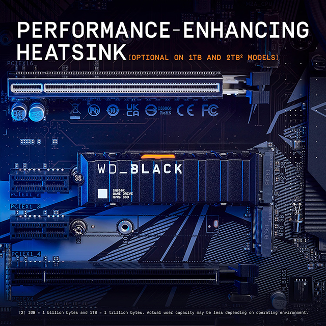 Unidad de Estado Solido SSD WD_BLACK SN850X NVMe 4 TB con Disipador Térmico, M.2 2280, PCIe 4.0 ×4, Lectura 7300 MB/s, Escritura 6600 MB/s – WDS400T2XHE-00BCA0
