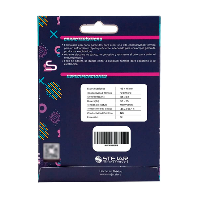 Thermal Pad Stejar WVR-DF-95-45-05, 95 × 45 × 0.5 mm, 12.8 W/mK, alto rendimiento, gris – WVR-DF-95-45-05