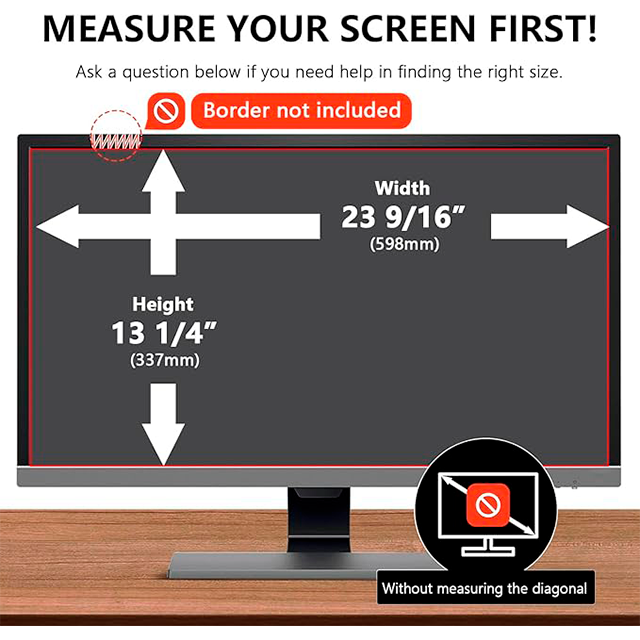 Filtro de Privacidad RedANGEL para Monitor 27", 16:9, paquete de 2, antirreflejo, luz azul – X004QQ72EH