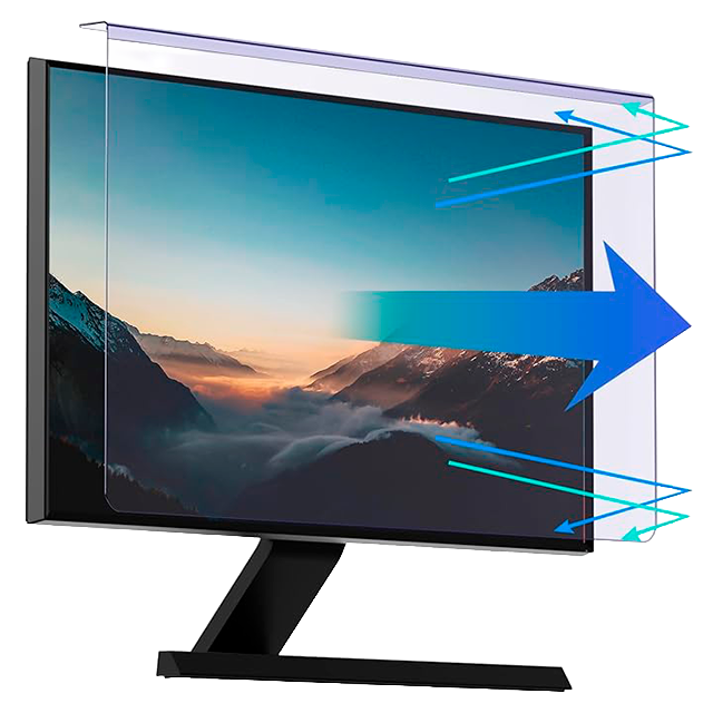 Filtro Anti Luz Azul RedANGEL para Monitor 27", tipo colgante, antirreflejo, protección ocular – X004R5447P