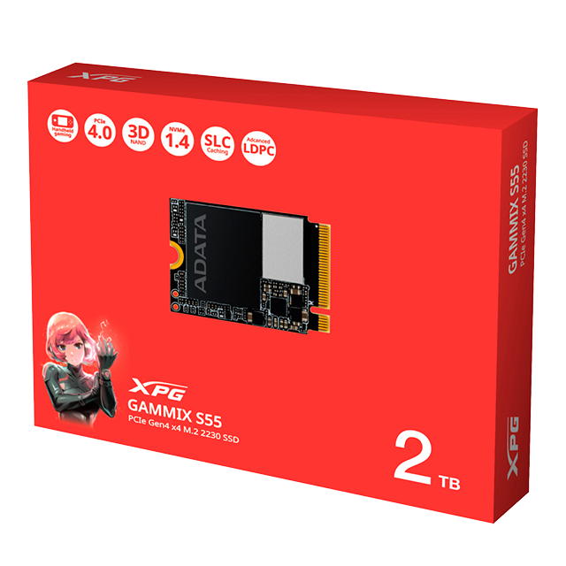 Unidad de Estado Sólido XPG GAMMIX S55 NVMe M.2 2TB, PCI Express 4.0 - SGAMMIXS55-2T-C