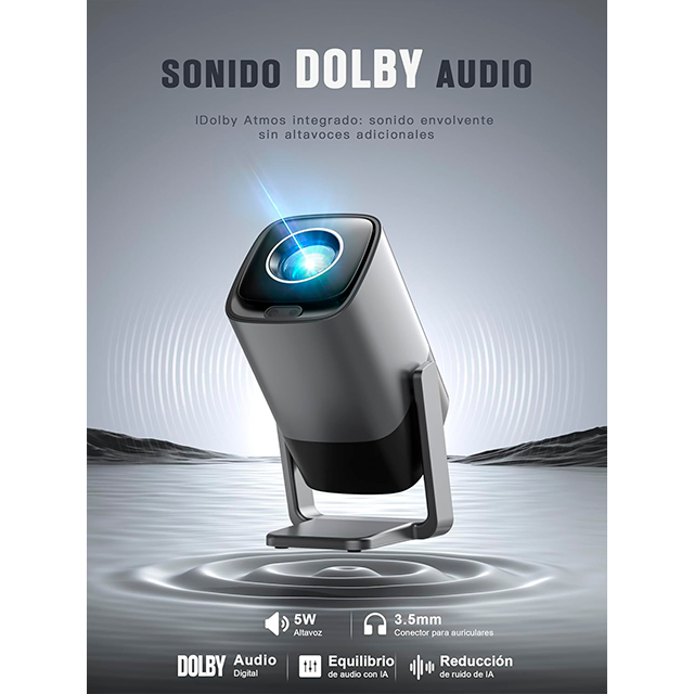 Mini Proyector Portátil XuanPad Smart, Full HD 1080p, Autofocus TOF, Wi-Fi 6, Netflix Oficial, Giro 210°