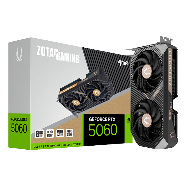 Tarjeta de Video ZOTAC Gaming GeForce RTX 5060 AMP, 8 GB GDDR7, PCIe 5.0 – ZT-B50600F-10M