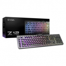 Teclado de Membrana EVGA Z12 RGB Gaming, Macros programables, Resistente al agua, Ingles - 834-W0-12US-KR