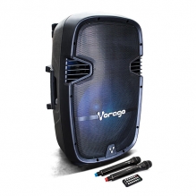 Bocina Karaoke Vorago KSP-500 | 2 Microfonos inalámbricos | Tripie | USB | SD | 3.5mm | Bluetooth | Bafle