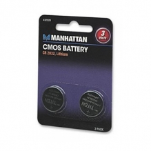 Batería Manhattan CMOS CR2032, paquete con dos, Litio, 3 V - 432528