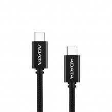 Cable ADATA USB-C a USB-C, Negro, 2 Metros, 100W, Nylon Trenzado, USB 2.0 - CACC-200PN-BK