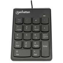 Teclado Numérico Manhattan, Alámbrico, USB, Negro - 176354