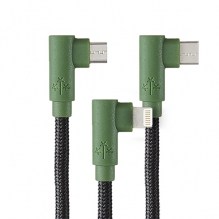 Cable Hune 3 en 1, Lightning, USB-C, Microusb, 1.2m, Bosque - AT-ACC-CA-319-BOSQUE