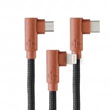 Cable Hune 3 en 1, Lightning, USB-C, Microusb, 1.2m, Corteza - AT-ACC-CA-319-CORTEZA