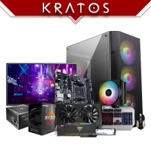 PC GAMER KRATOS | AMD Ryzen 5 5500 | Radeon XFX SWFT 210 RX6600, 8GB | 16GB DDR4 | SSD M.2 1000GB | Monitor Naceb, 24" | Combo de Teclado y Mouse Gamer      