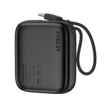 Cargador Powerbank Acteck Energon GO Plug Pro PG60, 10,000 mAh, USB-C, Carga R&aacute;pida 22.5W, Cable Integrado, Negro &ndash; AC-945615