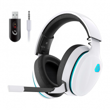 Audífonos Gamer AOC Captain 300, inalámbricos, 2.4 GHz/Bluetooth 6.0, sonido virtual 7.1, micrófono desmontable, Blanco – Captain 300