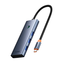 Hub USB-C Baseus Flite Series, 7 Puertos, HDMI 4K 60Hz, USB 3.0, PD, SD/TF &ndash; Gris &ndash; B00052803811-00