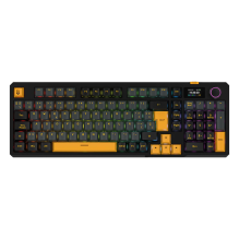 Teclado Gamer Mec&aacute;nico Inal&aacute;mbrico Defeat Level GK3, 90%, Bluetooth 5.1, 2.4GHz, Gasket, RGB, pantalla y perilla, Legend Negro &ndash; BR-942492