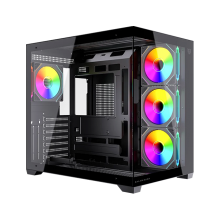 Gabinete Gamer Media Torre Tank Core Ultra GM925, ATX, Full Cristal, ARGB, USB-C, Negro &ndash; BR-943833