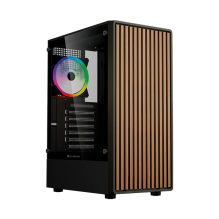 Gabinete Gamer Dragonfly Wood GM580CB, Negro, ATX/Micro-ATX/Mini-ITX, Panel Frontal Tipo Madera &ndash; BR-943949