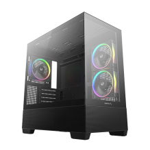 Gabinete DeepCool CG380 3F, Micro-ATX/ITX, Soporte 360 mm, 3 Ventiladores, Vidrio Templado &ndash; R-CG380-BKAGM3-G