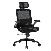 Silla Gamer Ergon&oacute;mica COUGAR Speeder One, malla transpirable, soporte lumbar, reposabrazos 2D, negro &ndash; CGR-SPO-BLB