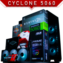 PC Gamer CYCLONE 5060 BLACK | AMD Ryzen 7 5700X | 5060 Ventus 2X OC | 16GB DDR4 | SSD 1TB NVMe | AIO 360mm | 4 Ventiladores