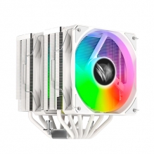 Disipador para CPU Balam Rush Nitrox NX70 | Blanco | 120mm | 2 ventiladores | ARGB | 33.8 dBA | 600~1800 RPM | Doble Torre | Soporte AM5 y LGA1700 - BR-937931
