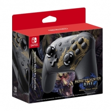 Nintendo Switch Pro Controller - Monster Hunter Rise Edition Gris/Dorado - HACAFSSKN