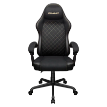 Silla Gamer COUGAR Fusion EX Gold F, tela tipo suede, soporte lumbar integrado, descansabrazos din&aacute;micos, negro/dorado &ndash; 3MFXFGLB.0001