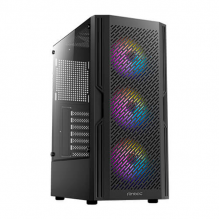 Gabinete Antec AX20 Elite, 4 Ventiladores RGB, Panel de Malla y Vidrio Templado, ATX/M-ATX/ITX