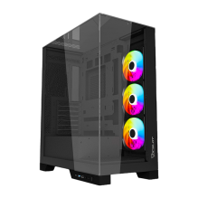 Gabinete Ocelot Gaming Glass Hunter 3, Mini Tower, ATX / Micro-ATX / ITX, Cristal Templado, 3 Ventiladores Incluidos &ndash; Glass Hunter 3