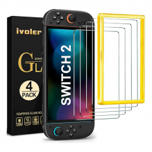 Protector de pantalla ivoler para Nintendo Switch 2, 7.9 pulgadas, vidrio templado 9H, paquete de 4 piezas