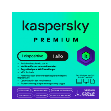 Kaspersky Premium, 1 Dispositivo, Suscripci&oacute;n 12 Meses, Licencia Digital ESD &ndash; KL1047ZDAFS
