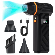 Soplador de Aire Inal&aacute;mbrico Longzhuo L1-M, 200,000 RPM, 4 boquillas, bater&iacute;a 4000 mAh, USB-C, LCD &ndash; L1-M