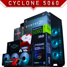 PC Gamer CYCLONE 5060 BLACK | AMD Ryzen 7 5700X | 5060 Ventus 2X OC | 16GB DDR4 | SSD 1TB NVMe | AIO 360mm | 4 Ventiladores