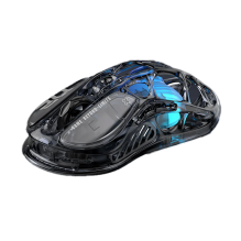 Mouse Gamer Inal&aacute;mbrico GravaStar Mercury M2, Transparent Black &ndash; GRAVASTAR M2_XTAL_BLK