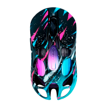 Mouse Gamer Inal&aacute;mbrico GravaStar Mercury X Pro Neon Graffiti, 32,000 DPI, PAW3950, 8000 Hz, Bluetooth 5.1, 2.4 GHz, USB-C, 49 g &ndash; GS X PRO_CG_BLK