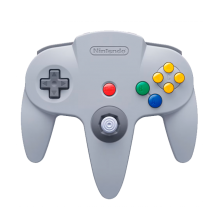 Control Inalámbrico Nintendo 64 para Nintendo Switch Online, Diseño Clásico N64, Vibración Integrada, USB-C, Gris – HAC-043