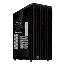 Gabinete ASUS ProArt PA401, ATX, panel madera, vidrio templado, 3 ventiladores, USB-C, negro – PA401/BK/WOOD/TG