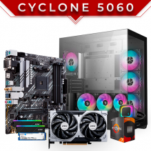 PC Gamer CYCLONE 5060 BLACK | AMD Ryzen 7 5700X | 5060 Ventus 2X OC | 16GB DDR4 | SSD 1TB NVMe | AIO 360mm | 4 Ventiladores