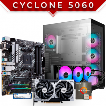 PC Gamer CYCLONE 5060 BLACK | AMD Ryzen 7 5700X | 5060 Ventus 2X OC | 16GB DDR4 | SSD 1TB NVMe | AIO 360mm | 4 Ventiladores