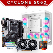 PC Gamer CYCLONE 5060 WHITE | AMD Ryzen 7 5700X | 5060 Ventus 2X OC | 16GB DDR4 | SSD 1TB NVMe | AIO 360mm | 4 Ventiladores