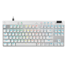 Teclado Mecánico Gamer Logitech PRO X TKL RAPID, Alámbrico, Inglés, Blanco - 920-013132     