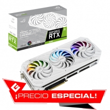 Tarjeta de video Nvidia Asus ROG Strix GeForce RTX 3090 White, 24GB GDDR6X , Aura Sync - ROG-STRIX-RTX3090-O24G-WHITE - Precio Especial