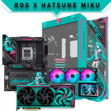 Combo ASUS ROG Hatsune Miku Edition &ndash; Tarjeta Madre, Tarjeta de video, Enfriamiento Liquido y Gabinete