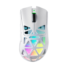 Mouse Gamer AULA SC620 White, inalámbrico tri-mode, Bluetooth/2.4 GHz/USB-C, 12,000 DPI, 1000Hz, RGB – SC620 WHITE