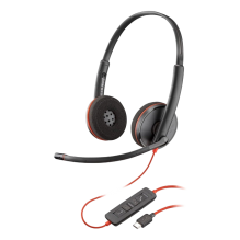 Aud&iacute;fonos HP Poly Blackwire 3220, Al&aacute;mbricos, Binaural, USB-C con Adaptador USB-C/A, Negro &ndash; 8X228A6